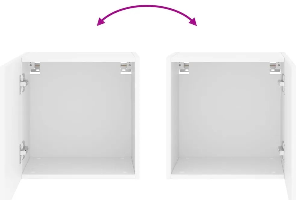 Móveis parede p/ TV 2pcs 40,5x30x40 cm derivados madeira branco
