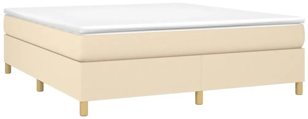 Cama com molas/colchão 160x200 cm tecido cor creme