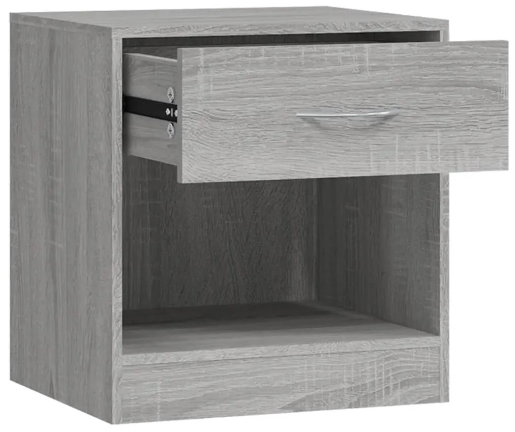 Mesas de cabeceira com gaveta 2 pcs cinzento sonoma