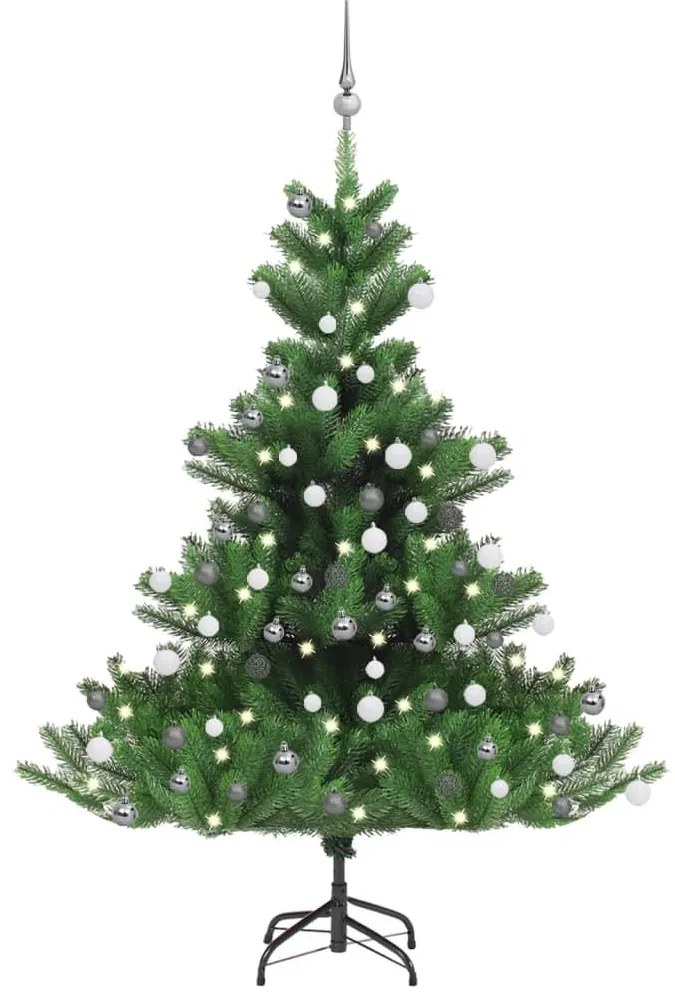 vidaXL Árvore Natal artificial LEDs/bolas 150cm abeto caucasiano verde