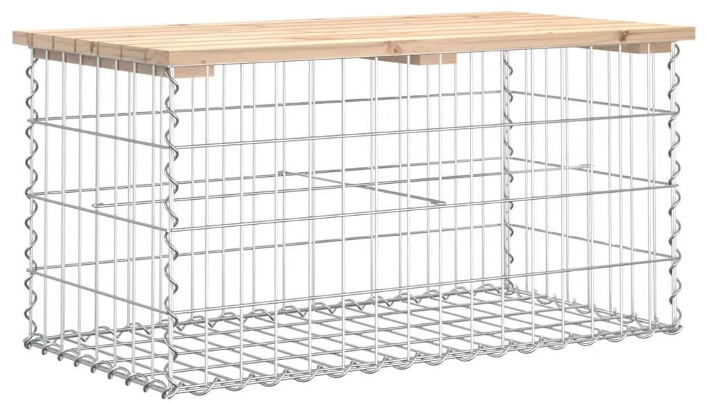 Banco de jardim c/ design gabião 83x44x42 cm pinho maciço