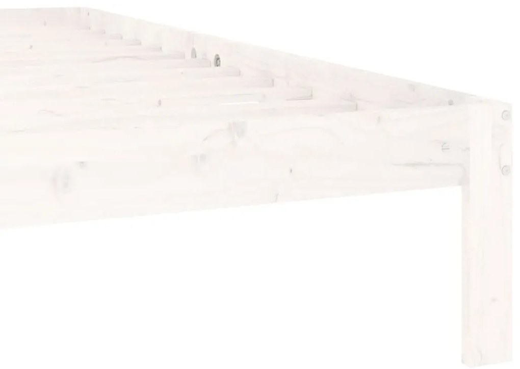 Estrutura de cama 160x200 cm pinho maciço branco