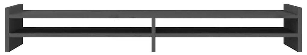 Suporte para monitor 100x27x15 cm madeira de pinho maciça cinza