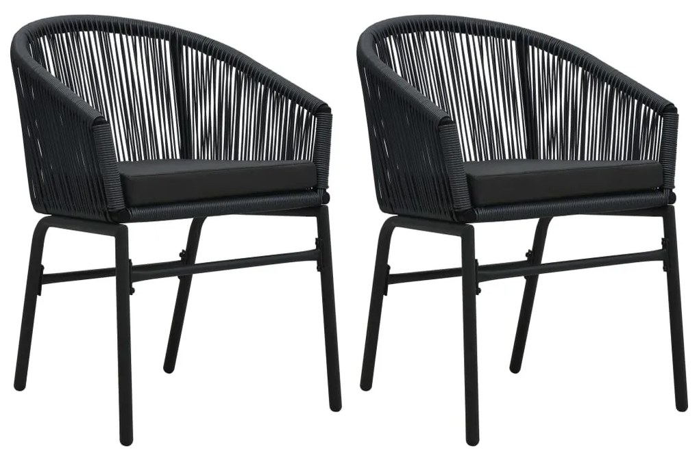 vidaXL Cadeiras de jardim 2 pcs vime PE preto