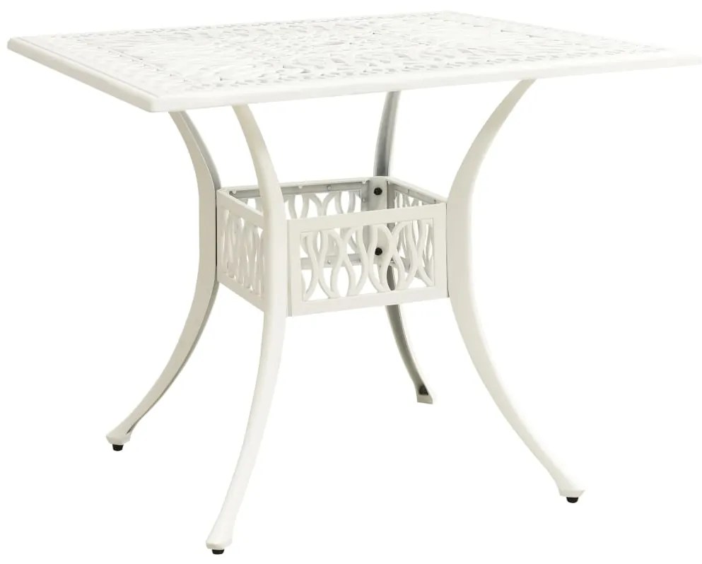 vidaXL Mesa de jardim 90x90x73 cm alumínio fundido branco