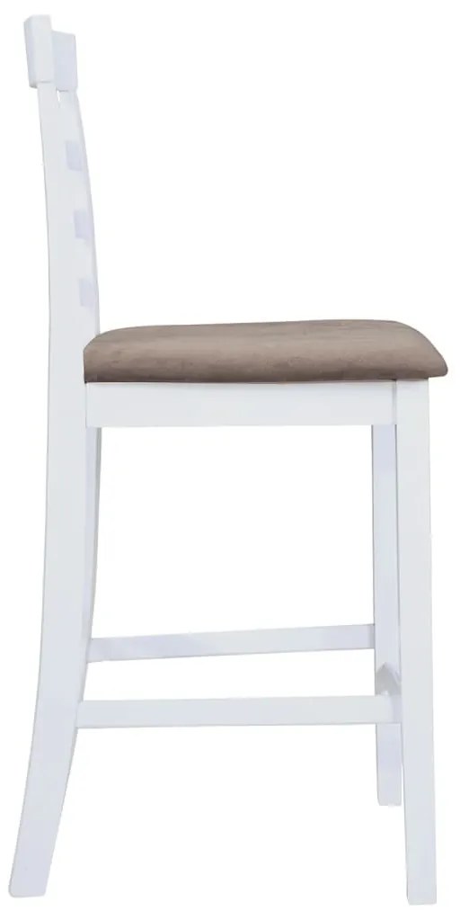 Bancos de bar 2 pcs tecido branco