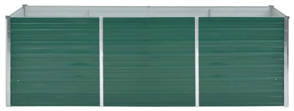 Canteiro elevado de jardim aço galvanizado 240x80x77 cm verde