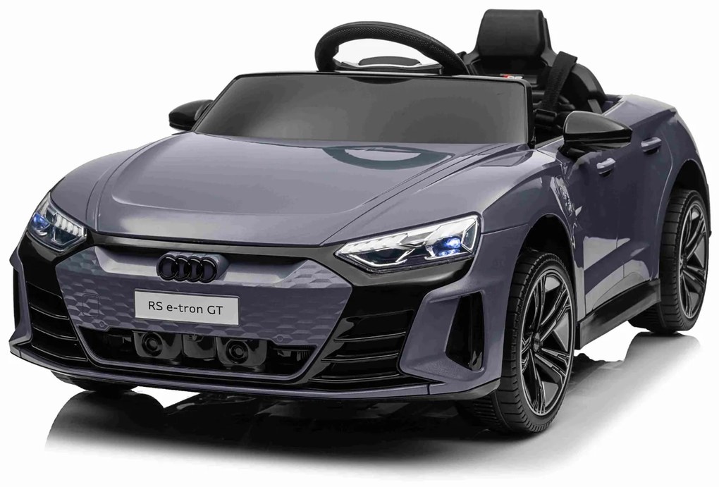 Carro elétrico para crianças Audi RS E-tron GT 12V, controlo remoto, USB / AUX, Bluetooth, bateria de lítio, luzes LED licença ORIGINAL Cinzento