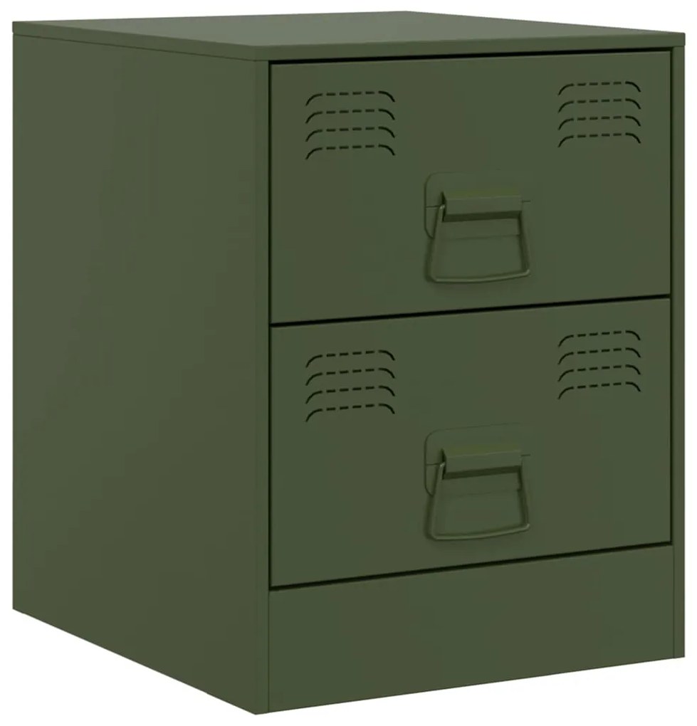 Mesas de cabeceira 2 pcs 34,5x39x44 cm aço verde