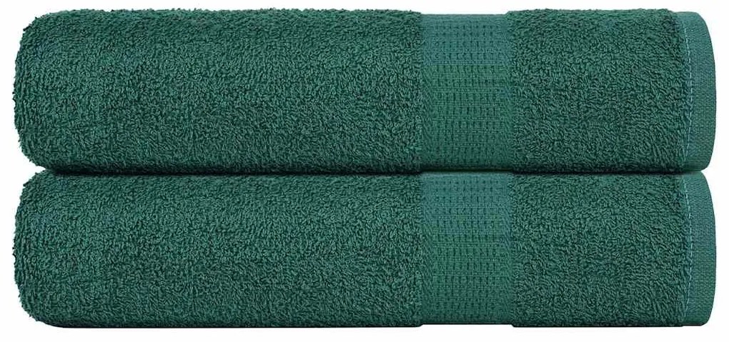 vidaXL Toalhas de banho FROGN 2pcs 70x140 cm 360 g/m² verde