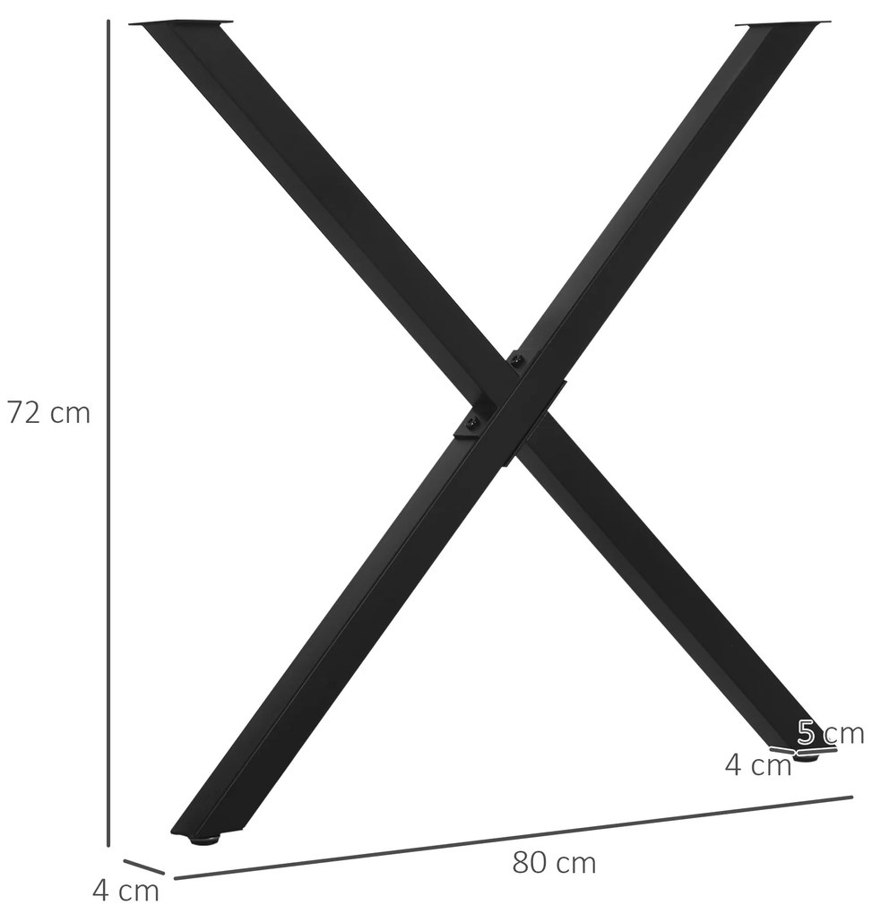 HOMCOM Conjunto de 2 Pés para Mesa Estilo Industrial 80x72cm em Forma