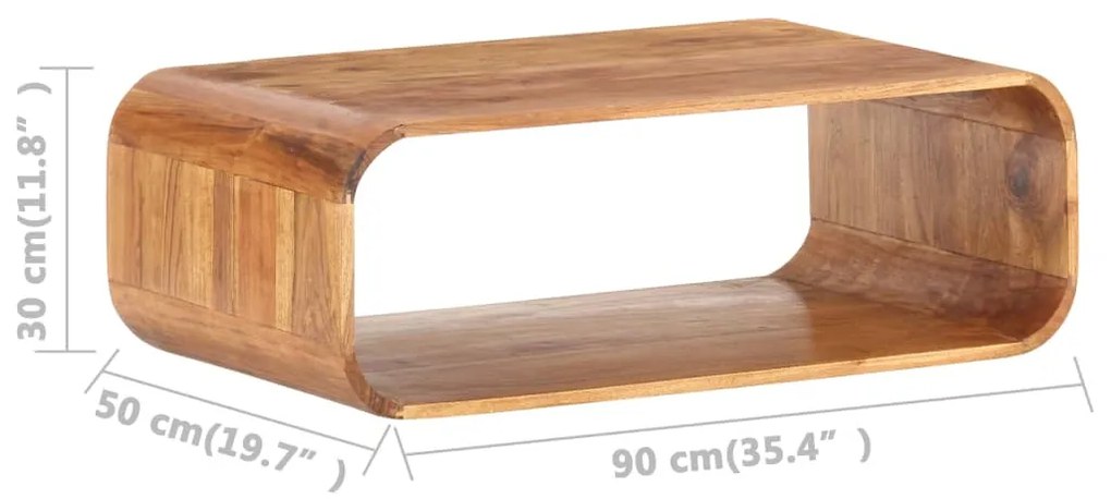 Mesa de centro 90x50x30 cm madeira de acácia maciça