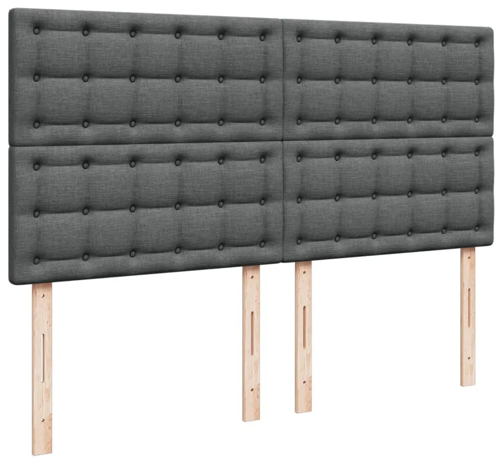 Cama com molas/colchão 180x200 cm tecido cinzento-escuro