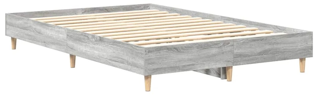 Estrutura de cama sem colchão 140x190 cm cinzento sonoma