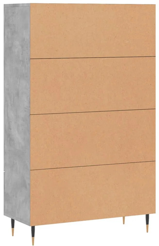 Aparador alto 69,5x31x115 cm derivados de madeira cinza-cimento