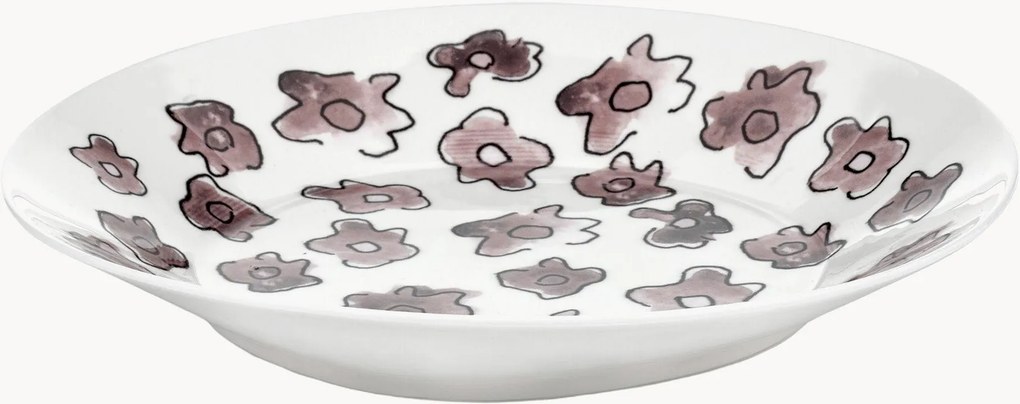 Pratos fundos em porcelana Fine Bone China Midnight Flowers, conjunto de 2