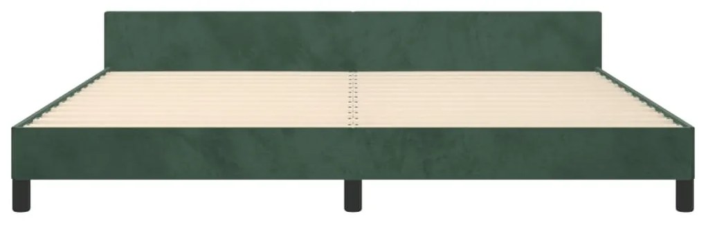Estrutura de cama sem colchão 200x200 cm veludo verde-escuro