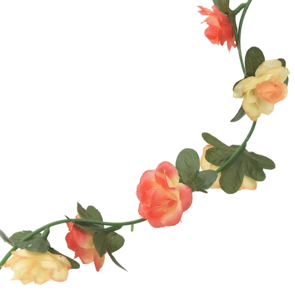 Grinaldas de flores de Natal 6 pcs 240 cm rosa e champanhe
