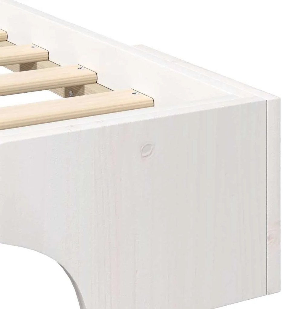 Estrutura de cama de chão com armazenamento Branco 160 x 220 cm
