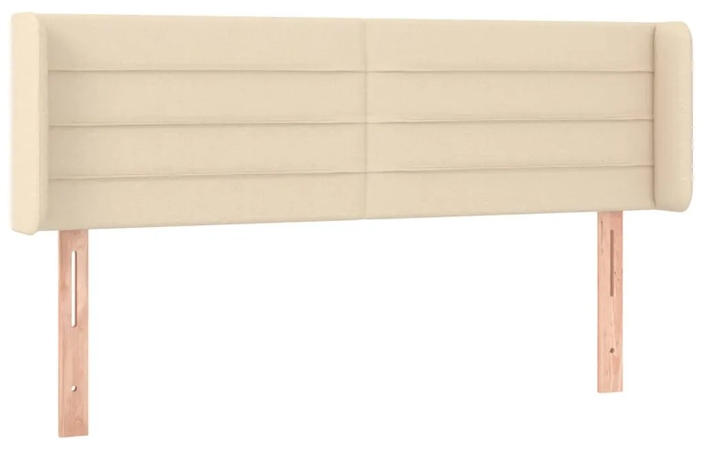 Cabeceira de cama c/ luzes LED tecido 147x16x78/88 cm cor creme