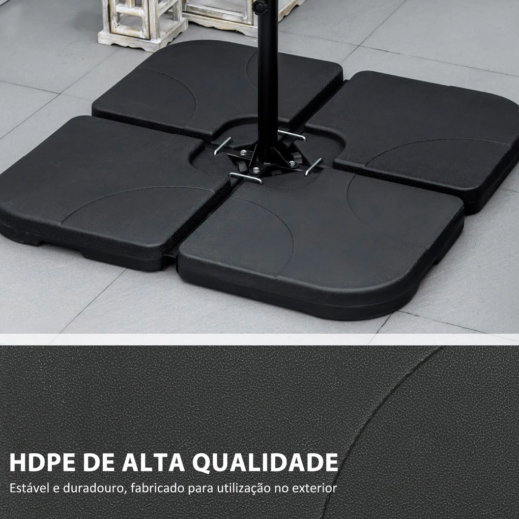 Conjunto de Pesos para Base de Chapéu de Sol de 4 Peças Base para Chap