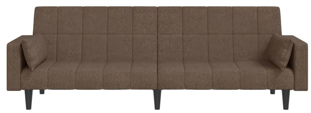 Sofá-cama 2 lugares c/ duas almofadas tecido cinza-acastanhado