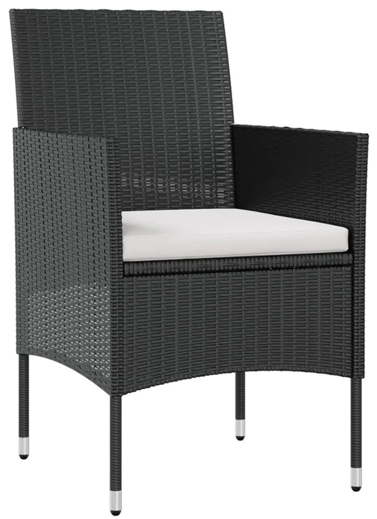 8 pcs conjunto lounge de jardim c/ almofadões vime PE preto