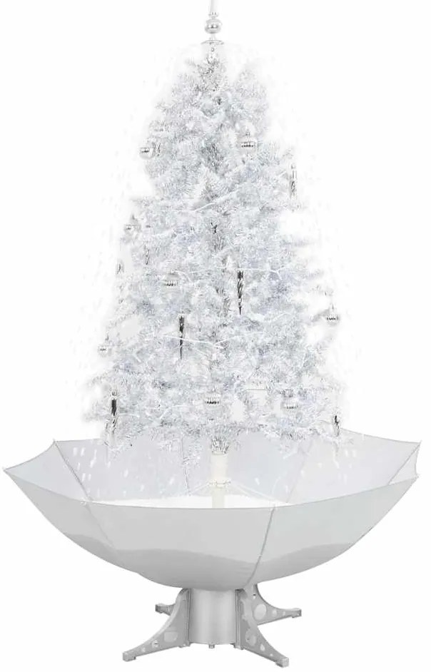 Árvore de Natal c/ neve base formato guarda-chuva 170 cm branco