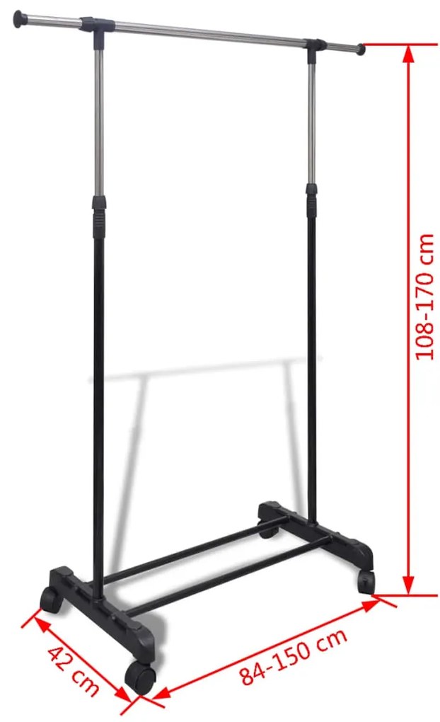 Cabide para roupas ajustável com 1 varão 2 pcs