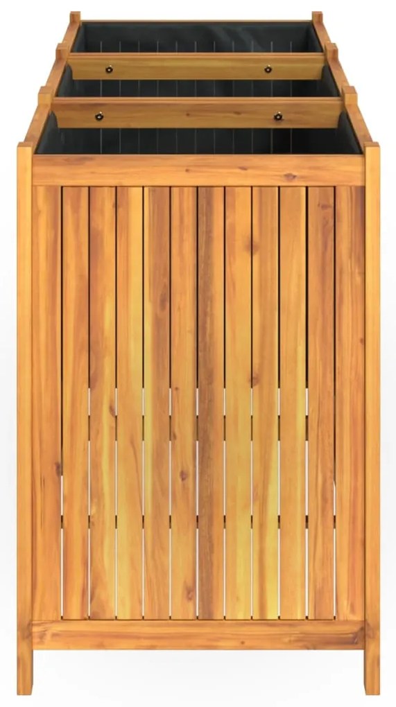 Vaso/floreira de jardim com forro 150x50x75 cm acácia maciça