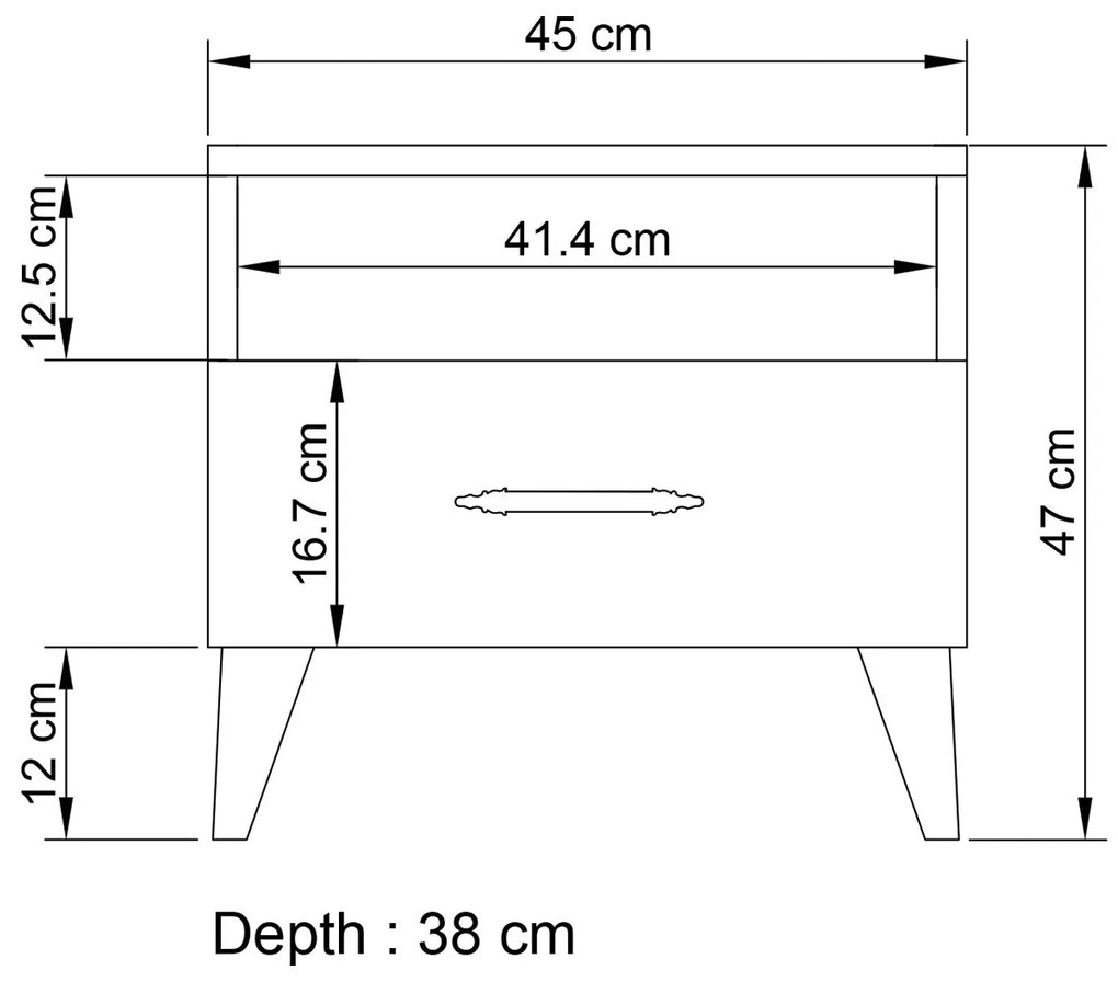 Mesa de Cabeceira Lavinia – Branco – 45x47x35 cm