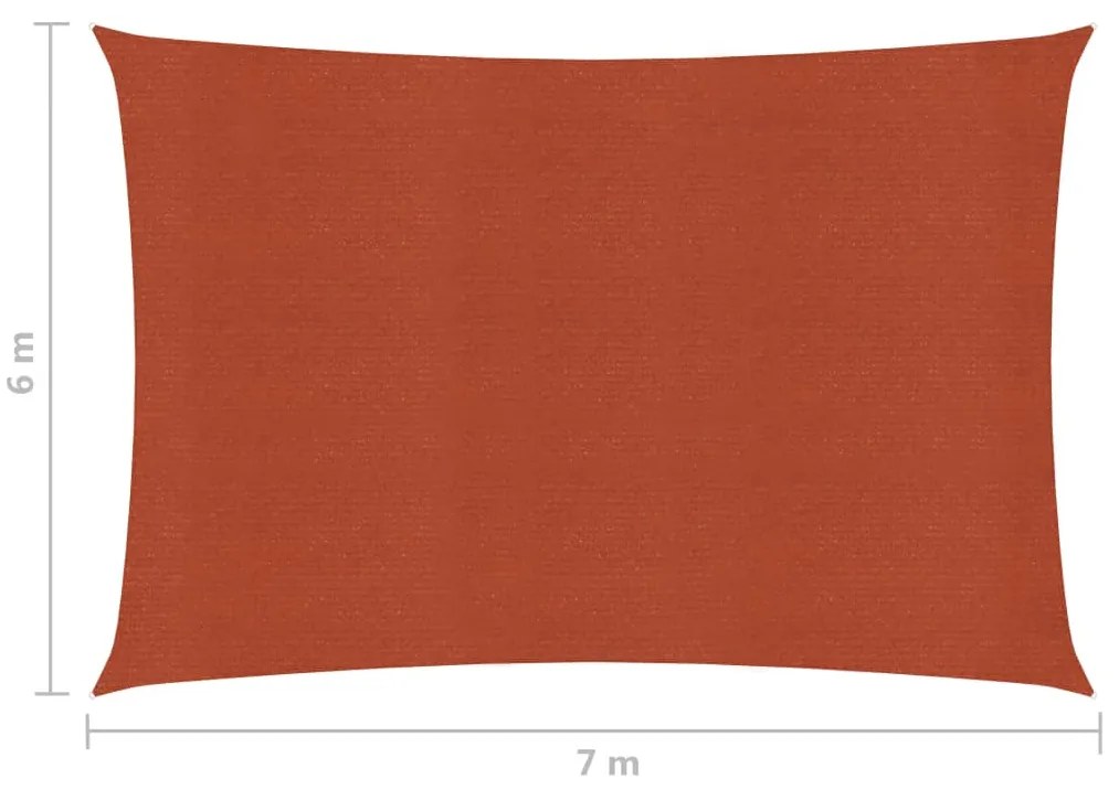 Para-sol estilo vela 160 g/m² 6x7 m PEAD terracota