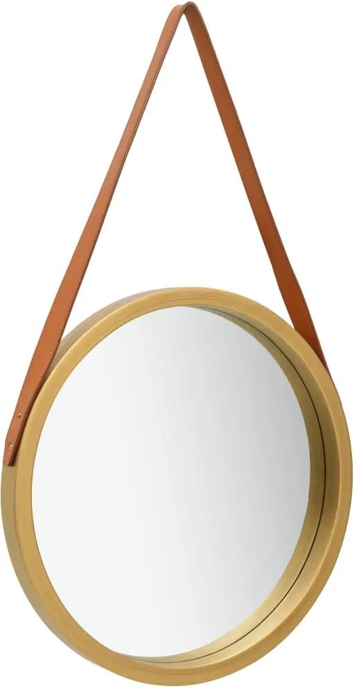Espelho de parede com alça 40 cm dourado