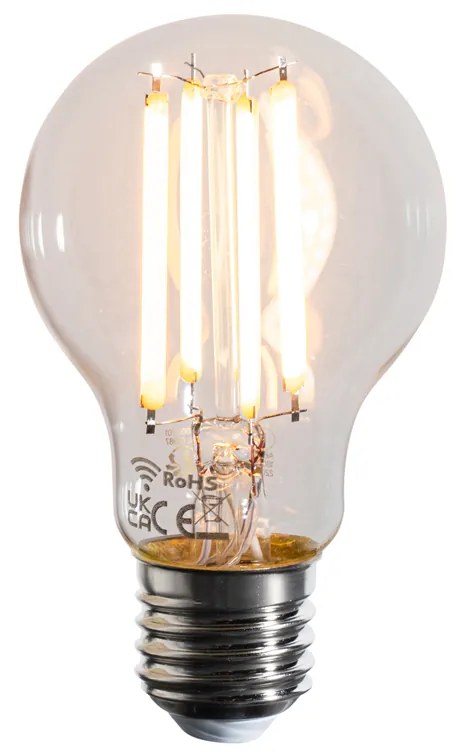 Lâmpadas LED Inteligentes E27 Dimmable Kelvin A60 Transparentes 7W 806lm 1800-3000K