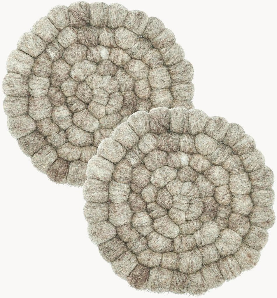 Bases para copos em lã Nisha, conjunto de 2