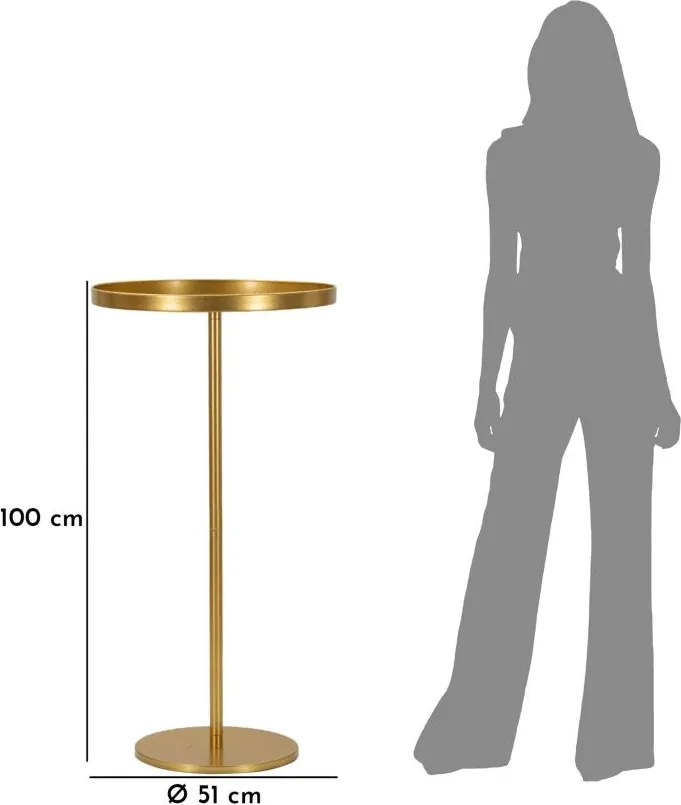 Mesa Doha - Metal Dourado - 51X100 Cm