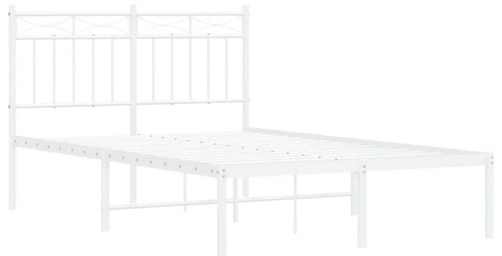 Estrutura de cama com cabeceira 120x200 cm metal branco