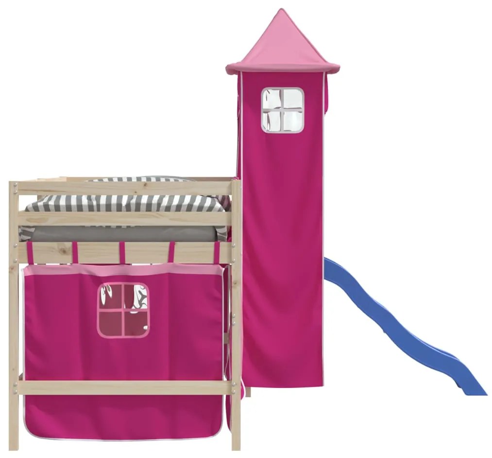 Cortinas para cama elevada com torre poliéster rosa