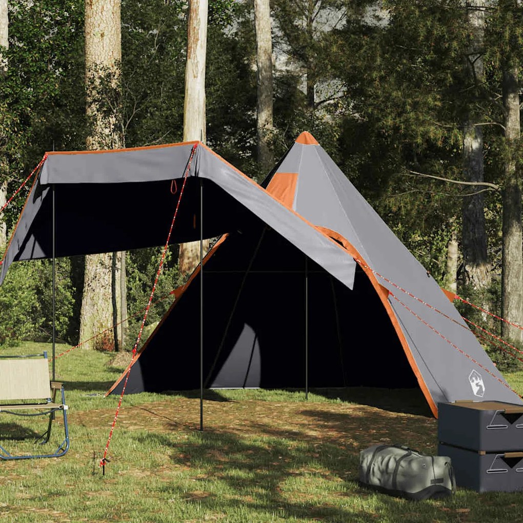 vidaXL Tenda de campismo tipi para 5 pessoas impermeável cinzento