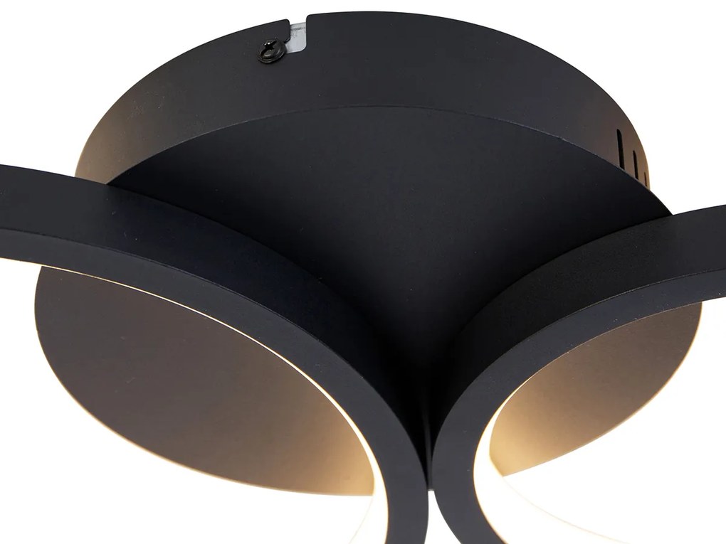 Candeeiro de teto preto com LED 3 passos de dimmer 4 luzes - Lupolo Moderno