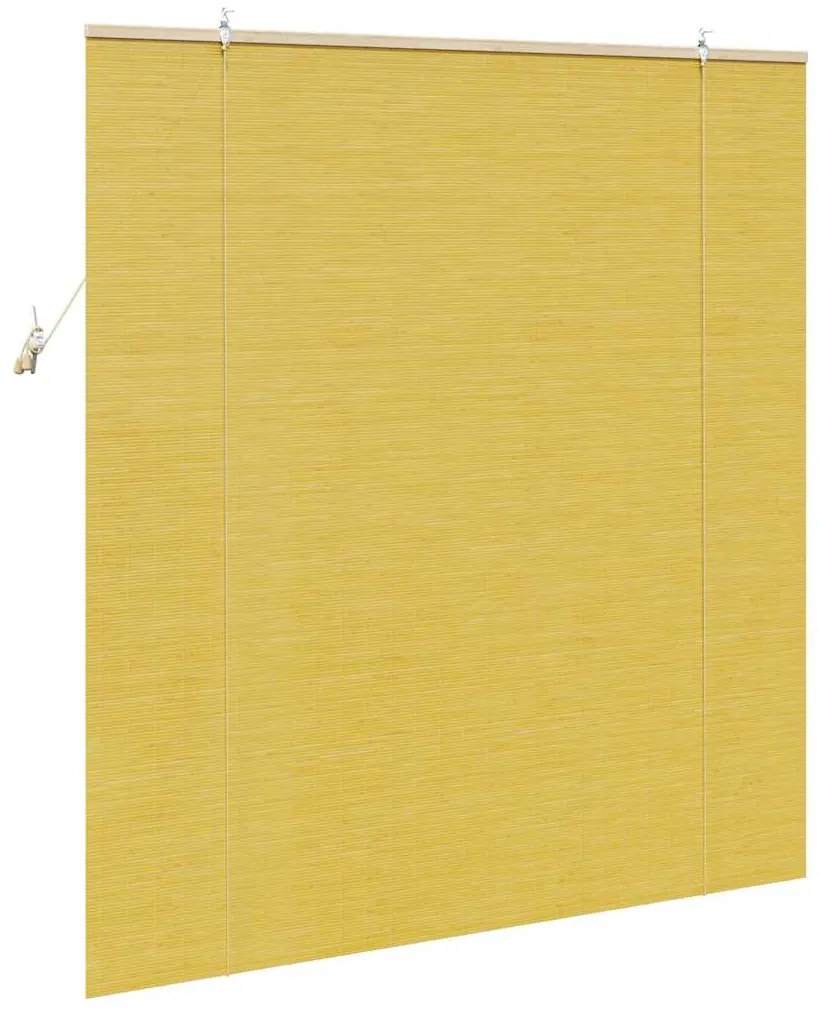 Persianas e Sombras de Janela Amarelo 150 x 160 cm Bambu