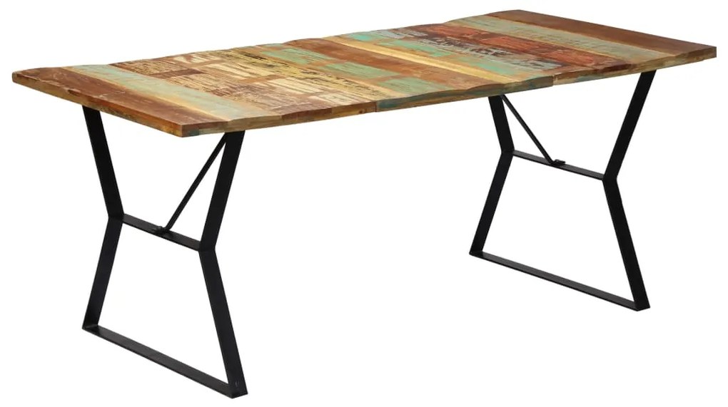 Mesa de jantar 180x90x76 cm madeira recuperada maciça