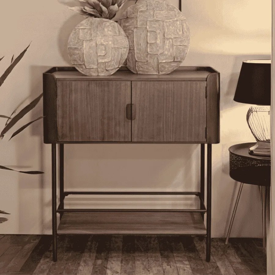 ARMÁRIO TORONTO 100X42X110 CM CINZENTO E CASTANHO