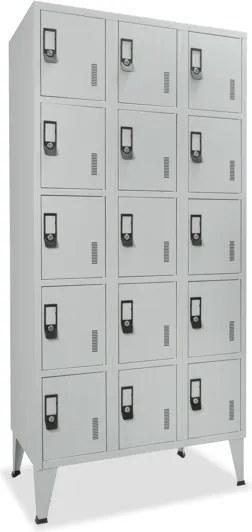 Cacifos Metálicos Triplo Cinza 15 Cacifos 1900x900x500mm Standard