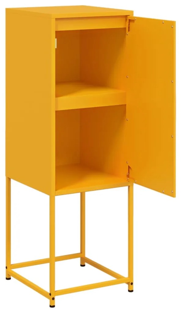 Aparador alto 36x39x107 cm aço amarelo mostarda
