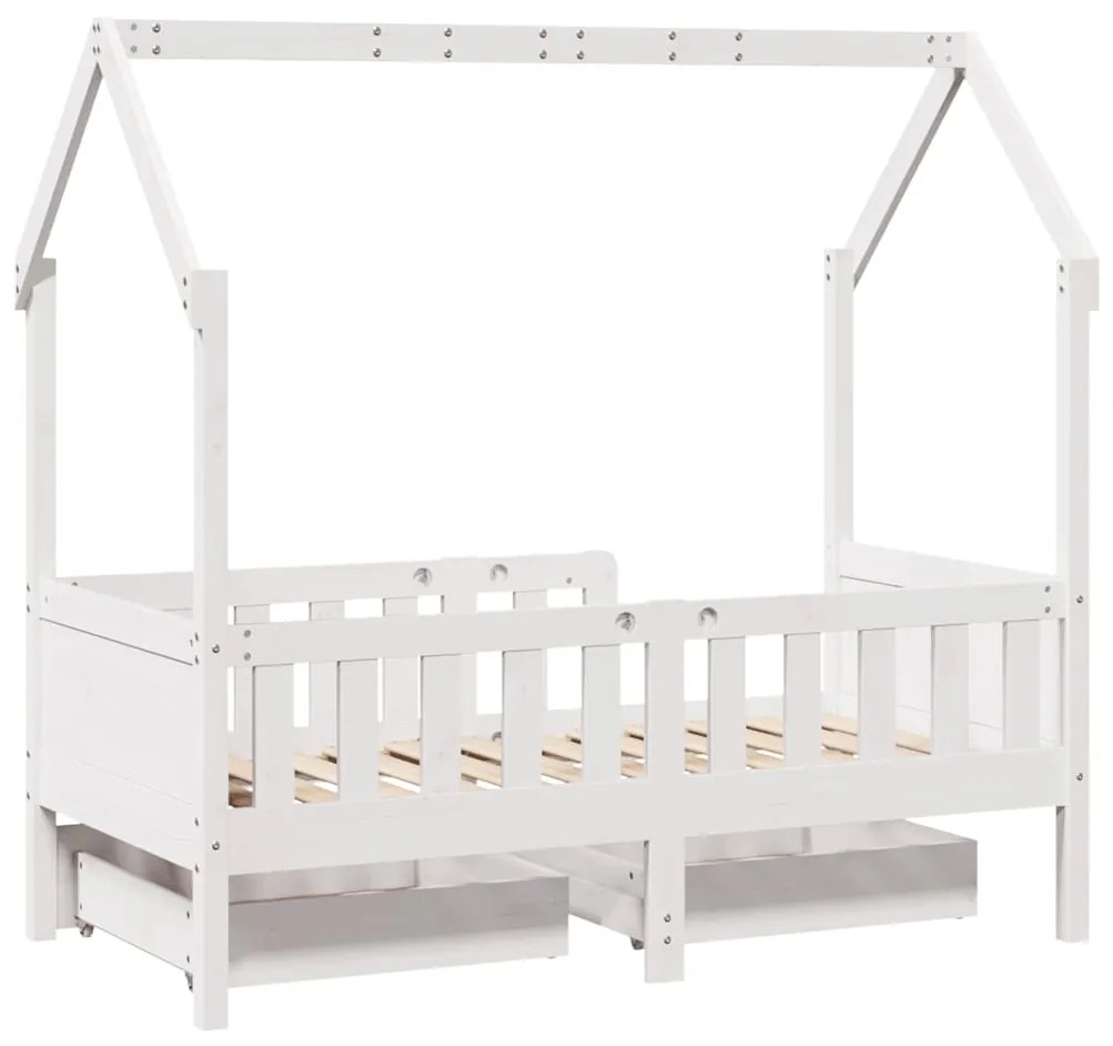 Estrutura de cama infantil c/ gavetas 80x170 cm pinho maciço