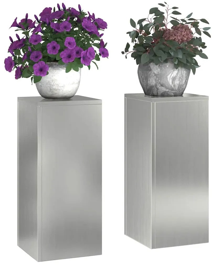 Suportes para Plantas Externos Pilar 2 pcs 24x24x55 cm Aço Galvanizado