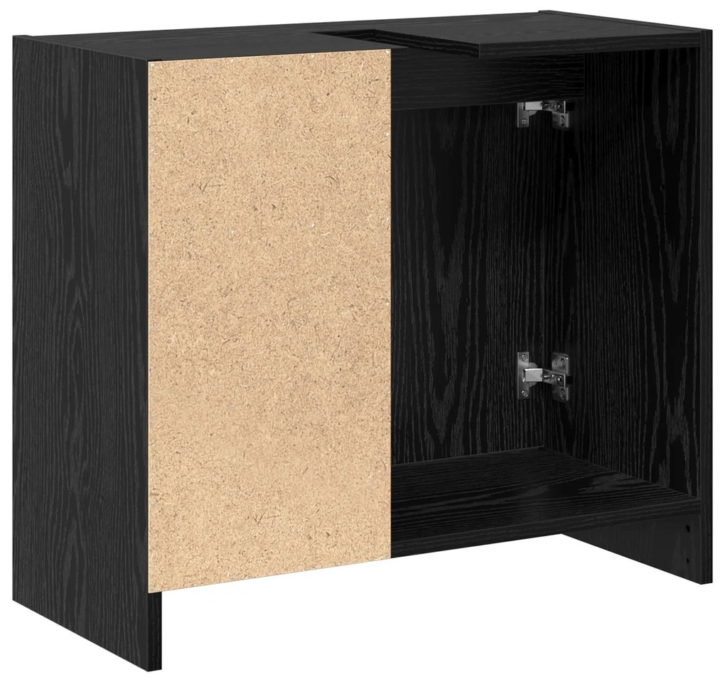 Gabinete para Pia Carvalho Preto 63x29x55 cm Madeira Engenheirada