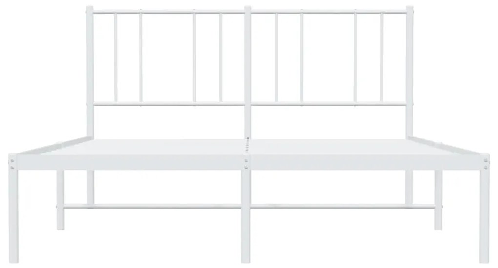Estrutura de cama com cabeceira 160x200 cm metal branco