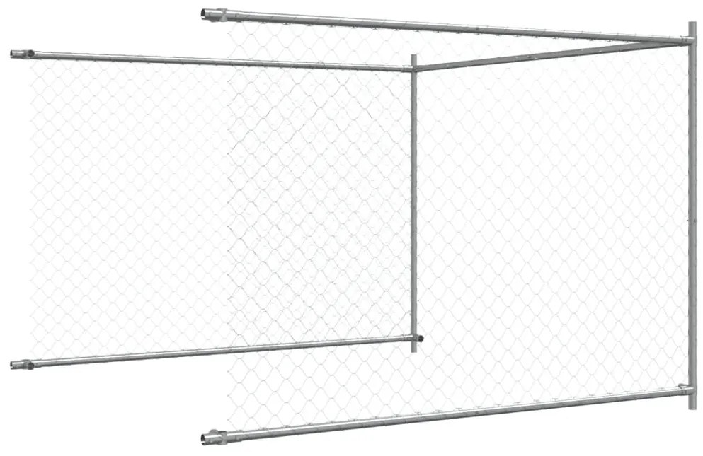 Jaula para cão com porta 4x2x1,5 m aço galvanizado cinzento